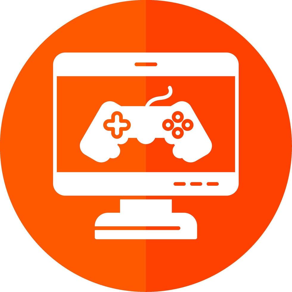 Game Glyph Red Circle Icon vector