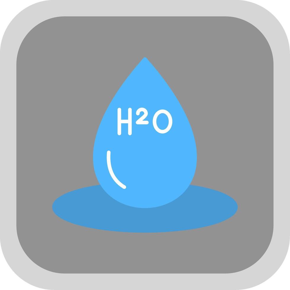 H2O plano redondo esquina icono vector