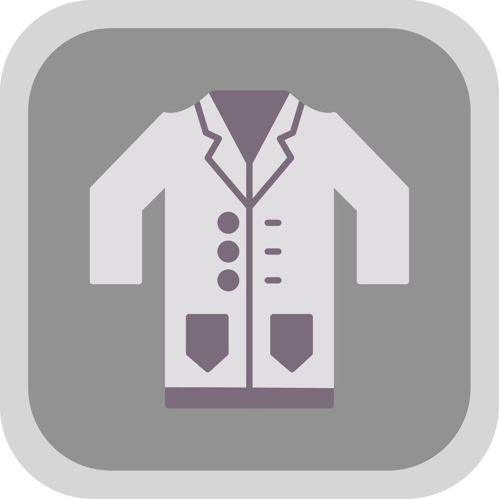 Lab Coat Flat Round Corner Icon vector