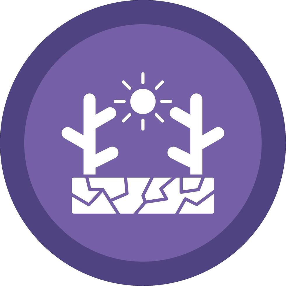 Drought Glyph Multi Circle Icon vector