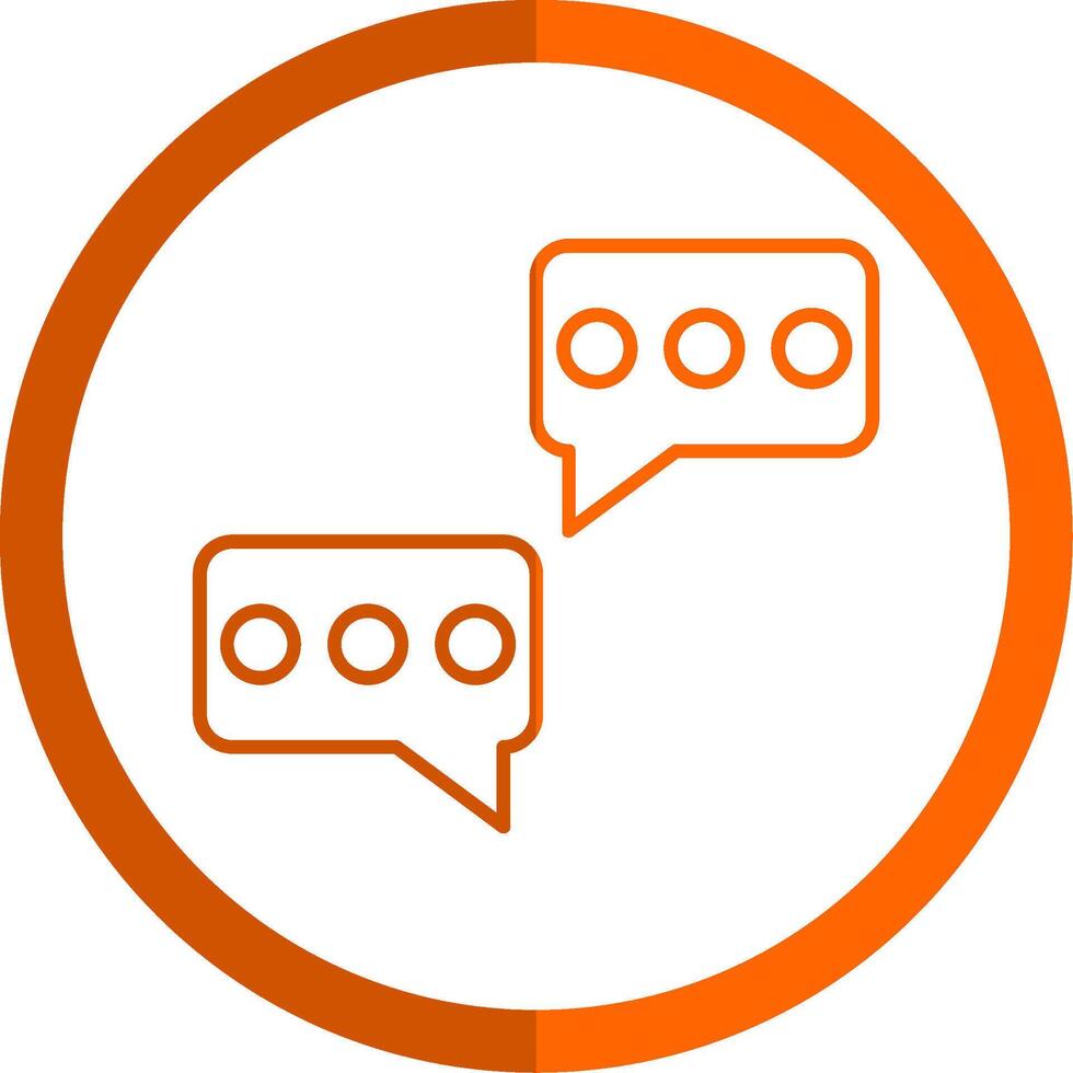 Chat Line Orange Circle Icon vector