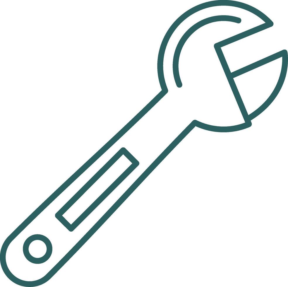 Adjustable Wrench Line Gradient Round Corner Icon vector