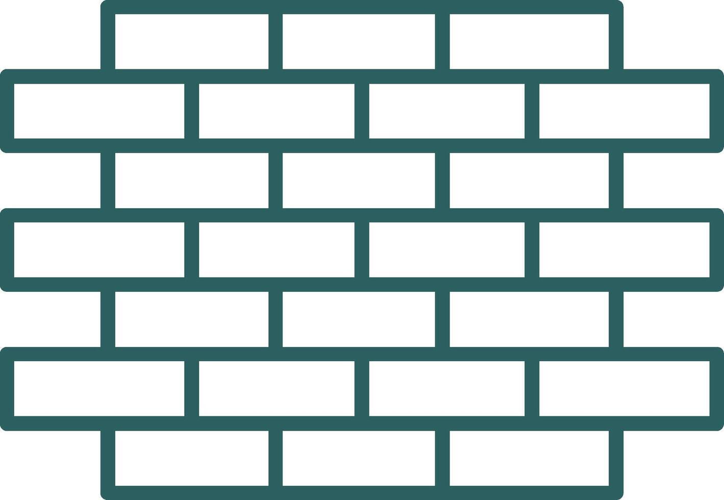Brick Wall Line Gradient Round Corner Icon vector