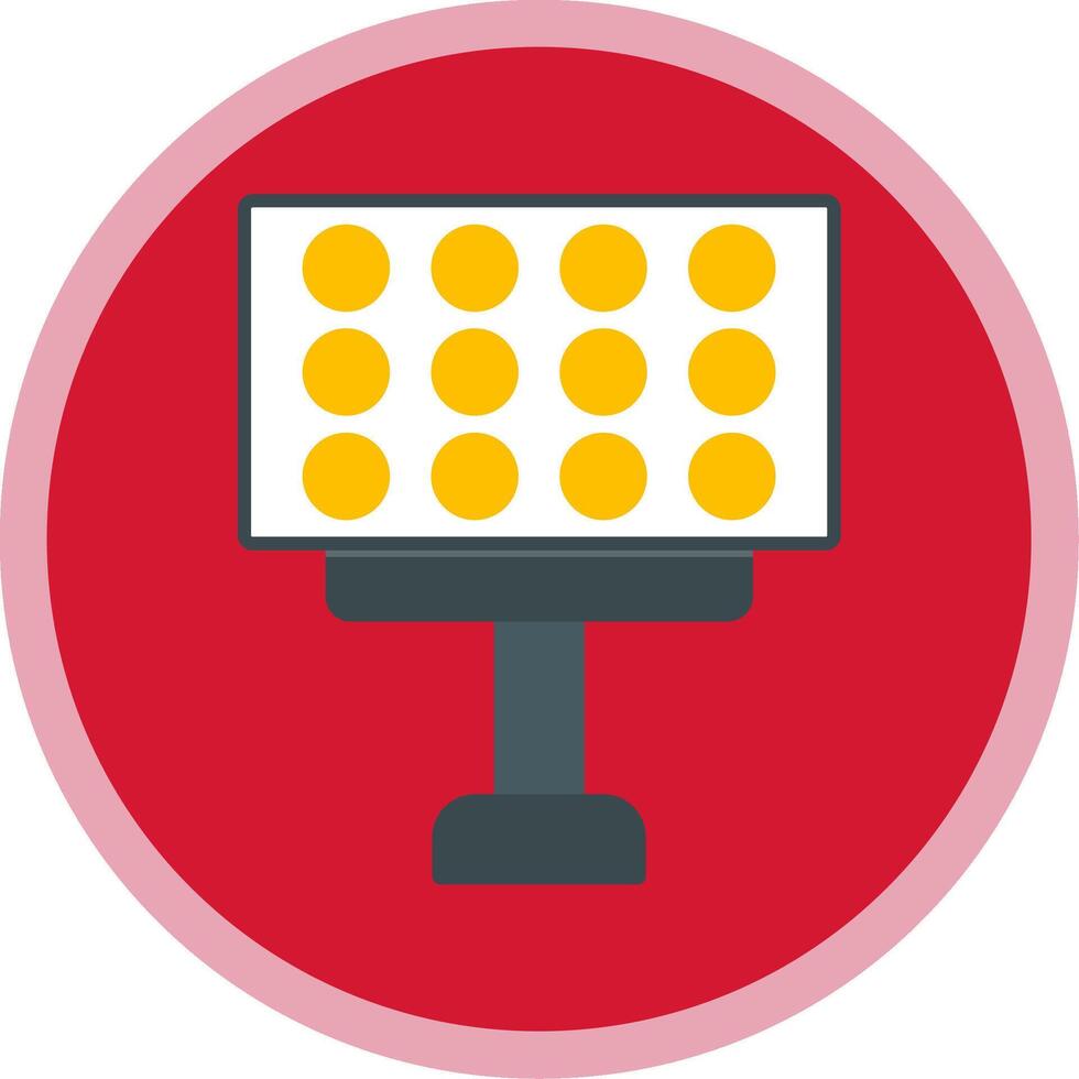 Stadium Lights Flat Multi Circle Icon vector