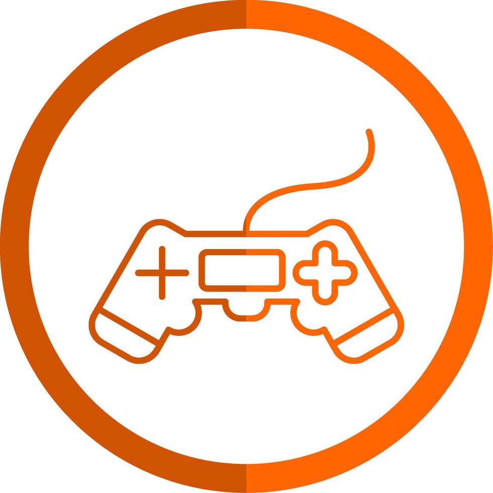 Game Line Orange Circle Icon vector