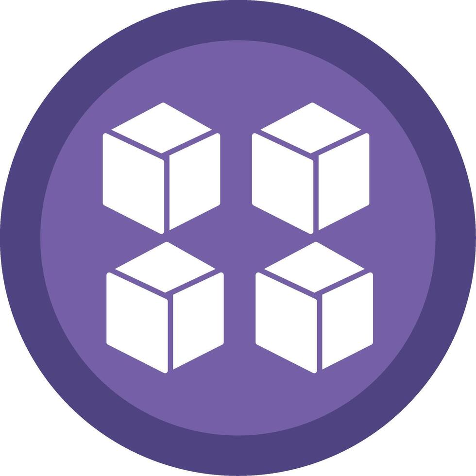Cube Glyph Multi Circle Icon vector