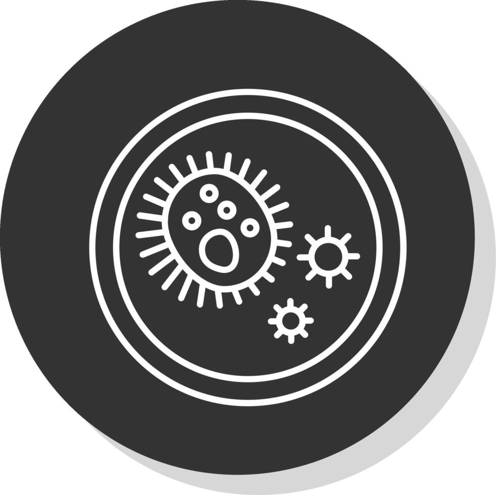 Bacteria Line Grey Circle Icon vector