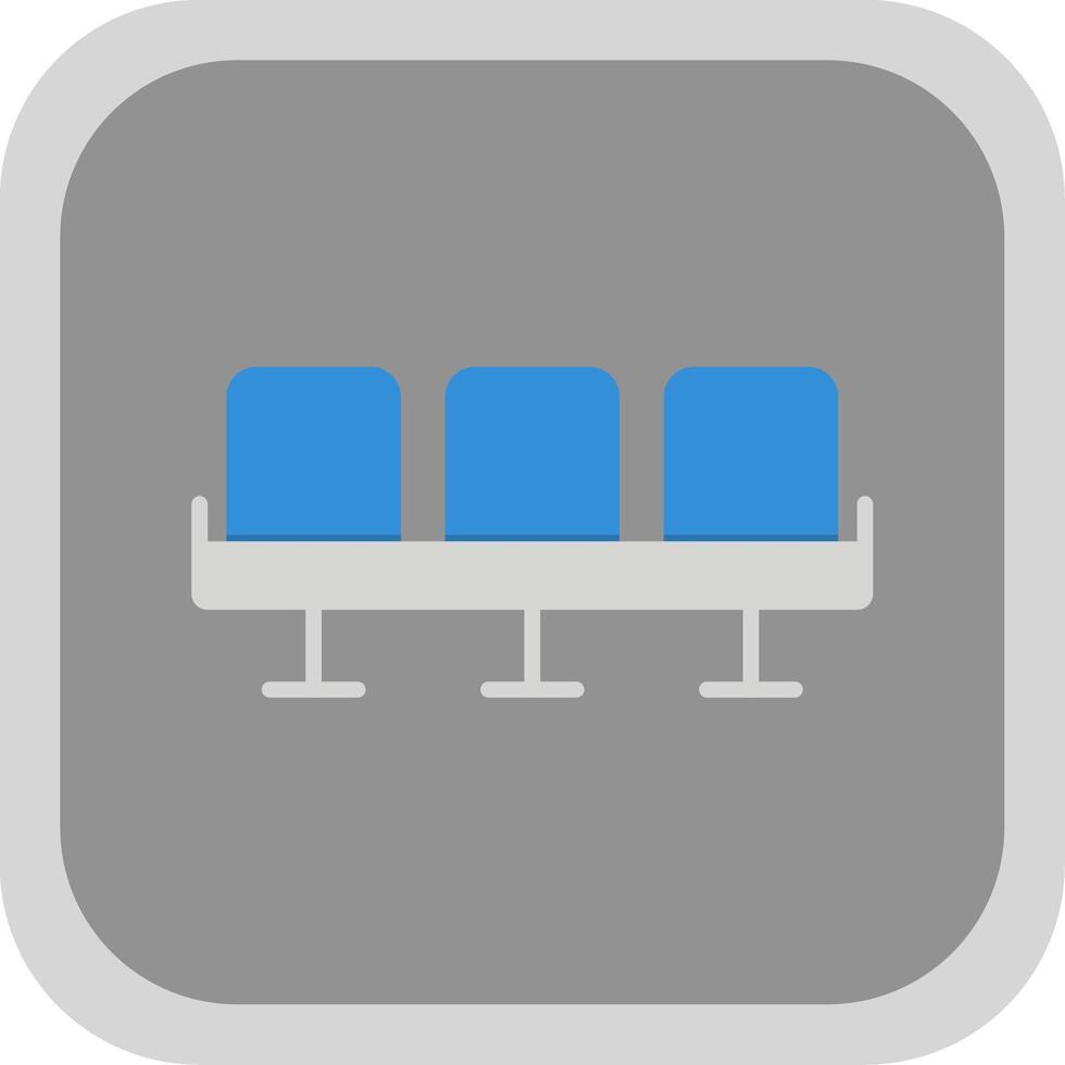 Seating Flat Round Corner Icon vector