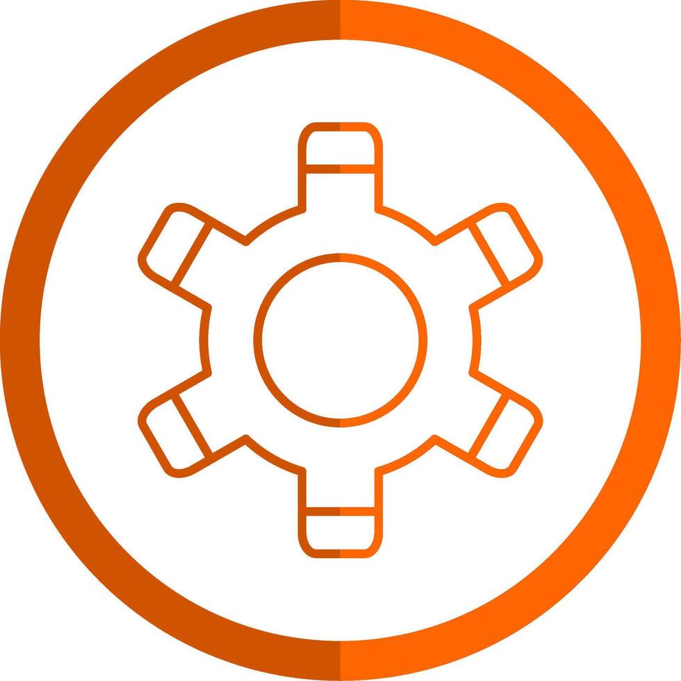 Setting Line Orange Circle Icon vector