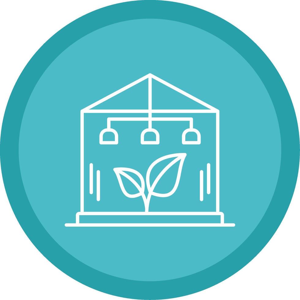 Greenhouse Line Multi Circle Icon vector