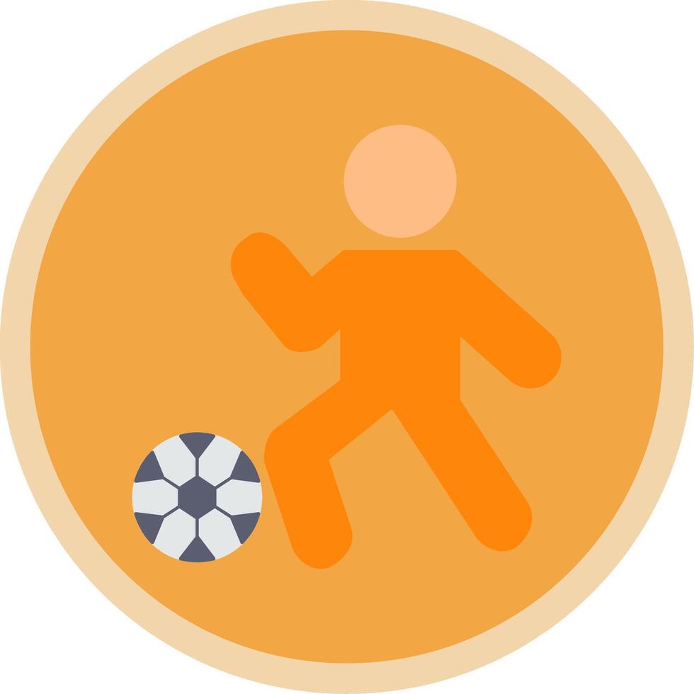 Football Player Flat Multi Circle Icon vector