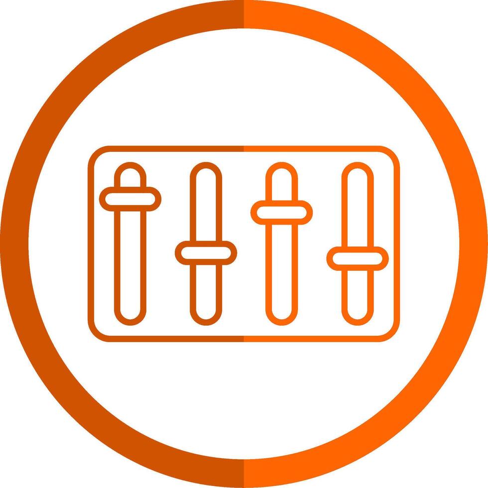 Control Line Orange Circle Icon vector