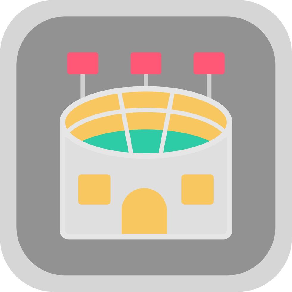 Stadium Flat Round Corner Icon vector