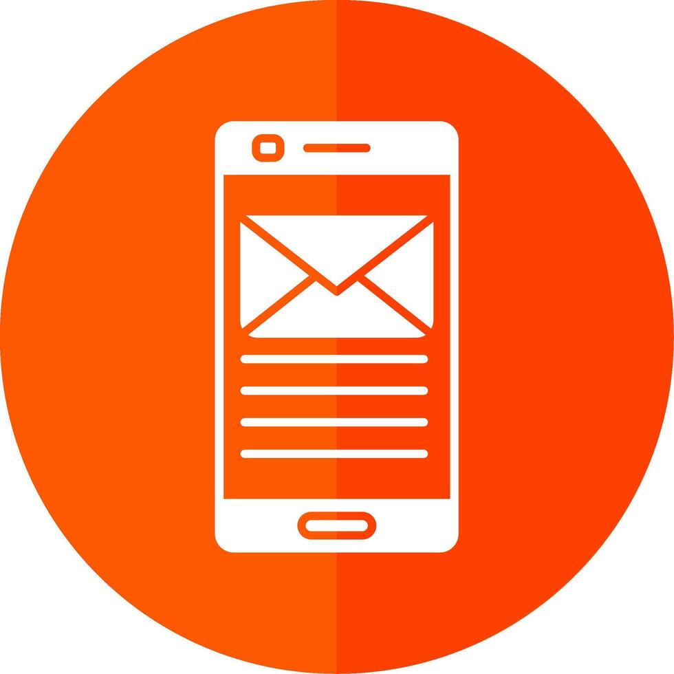 Email Glyph Red Circle Icon vector
