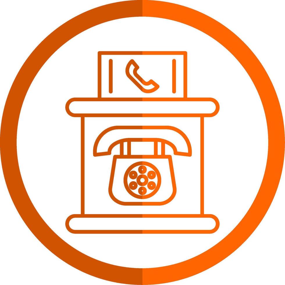 Telephone Booth Line Orange Circle Icon vector