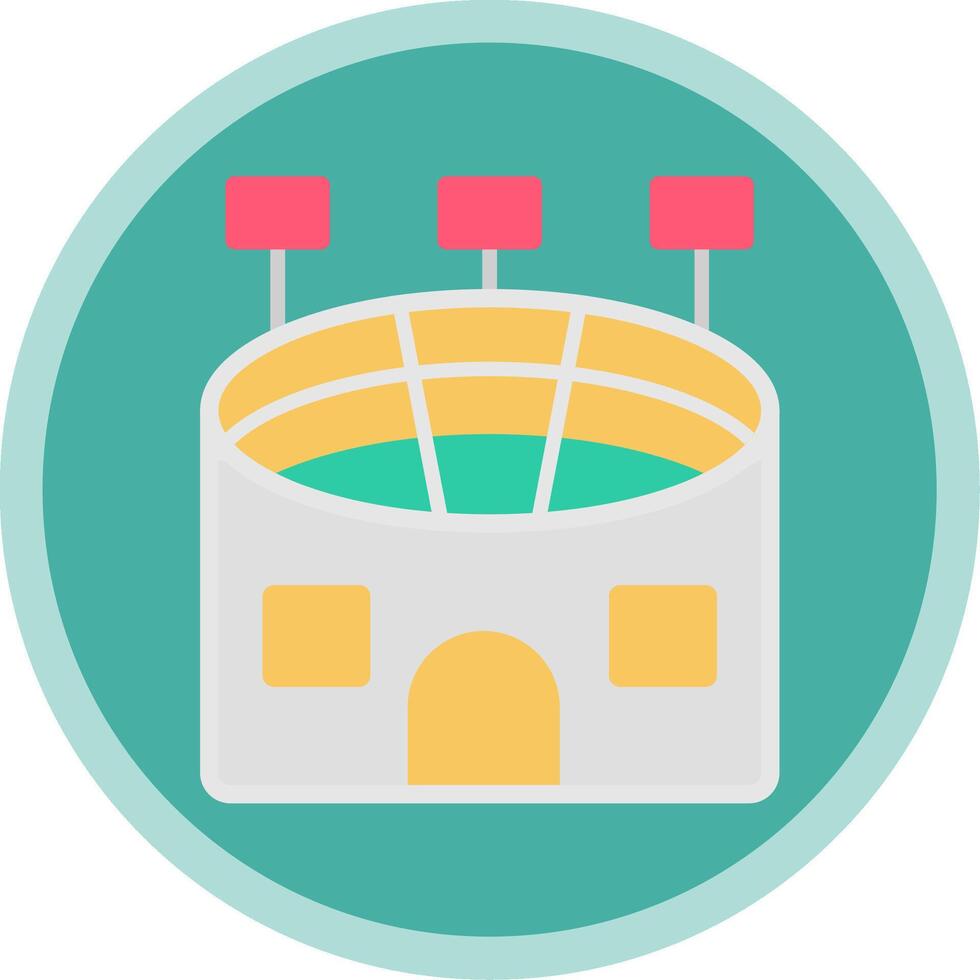 Stadium Flat Multi Circle Icon vector