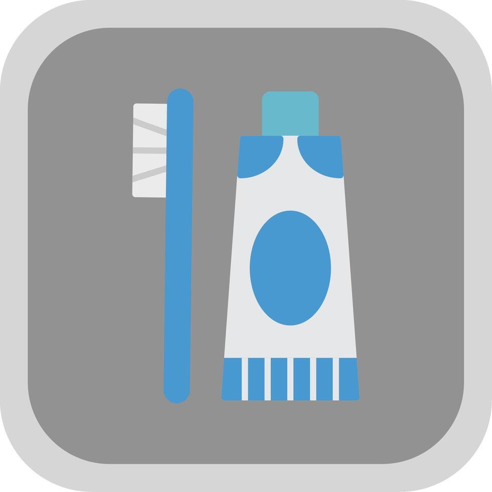 Toothpaste Flat Round Corner Icon vector