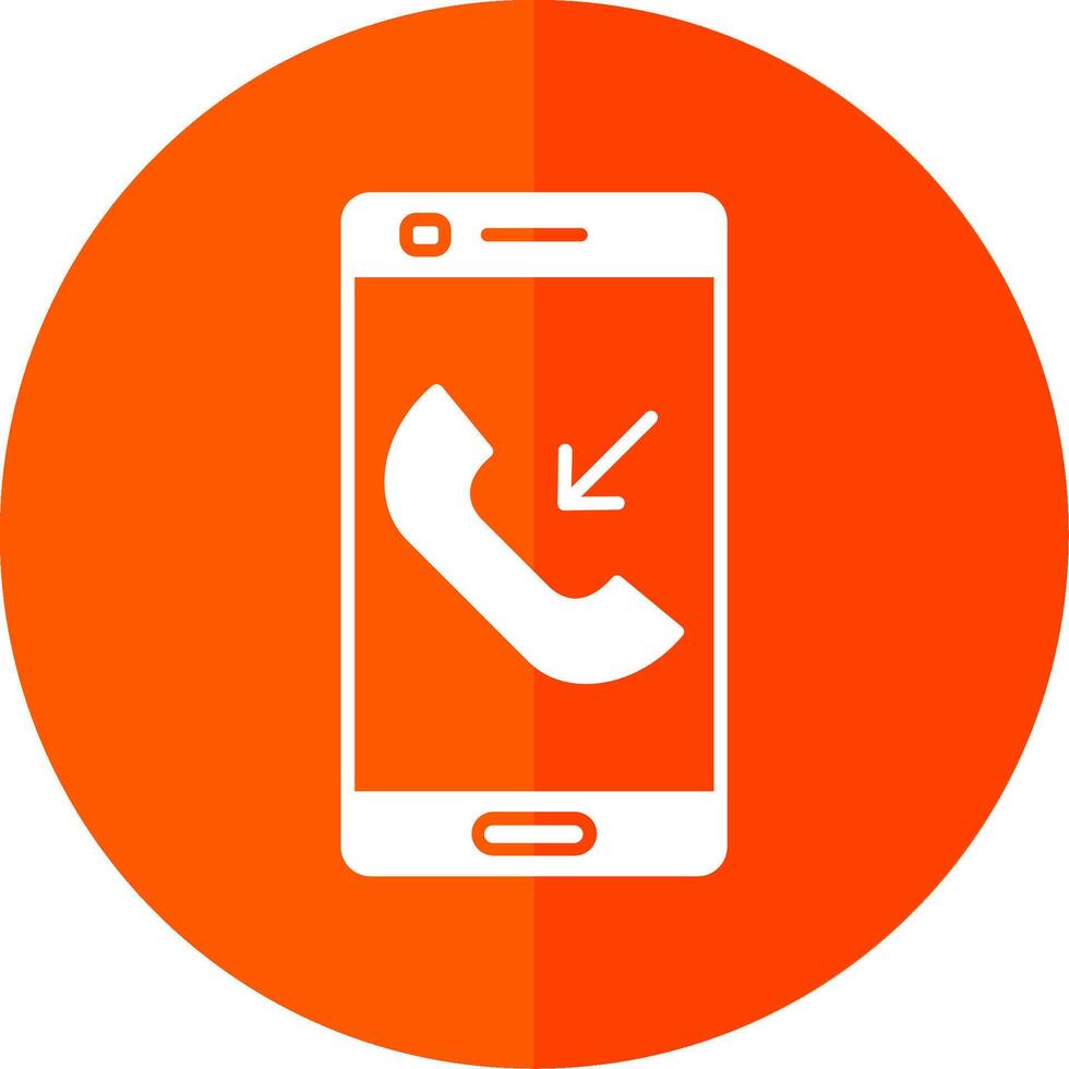 Incoming Call Glyph Red Circle Icon vector