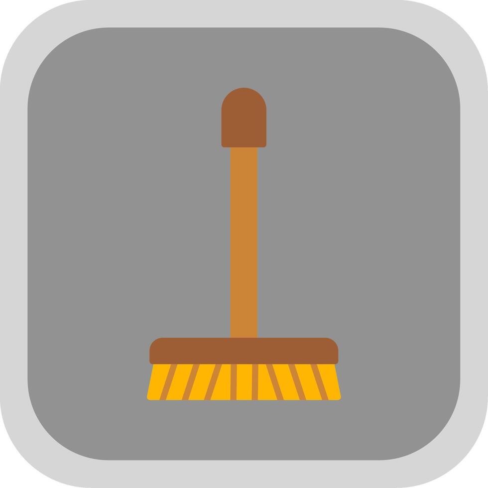 Mop Flat Round Corner Icon vector