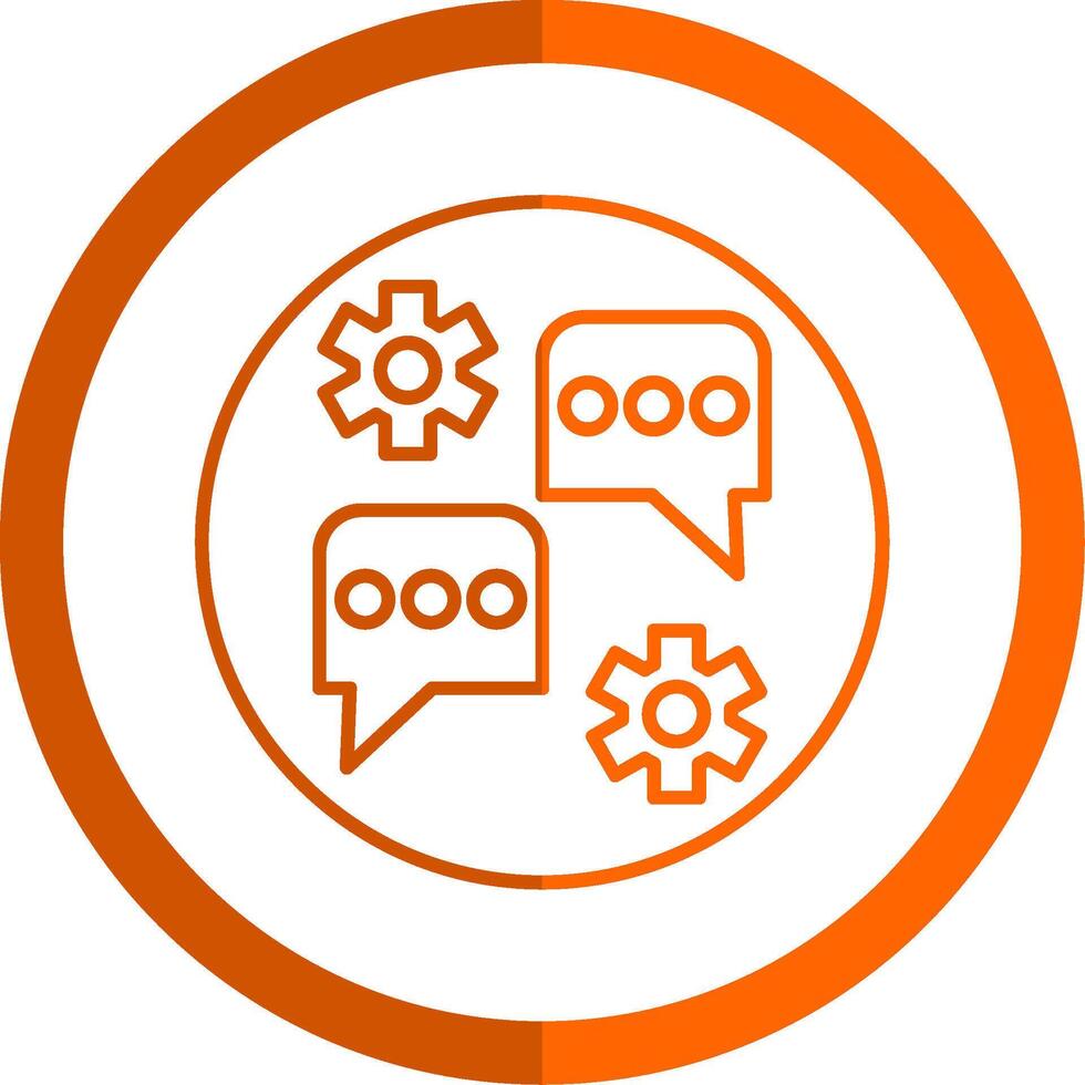 Chat Line Orange Circle Icon vector