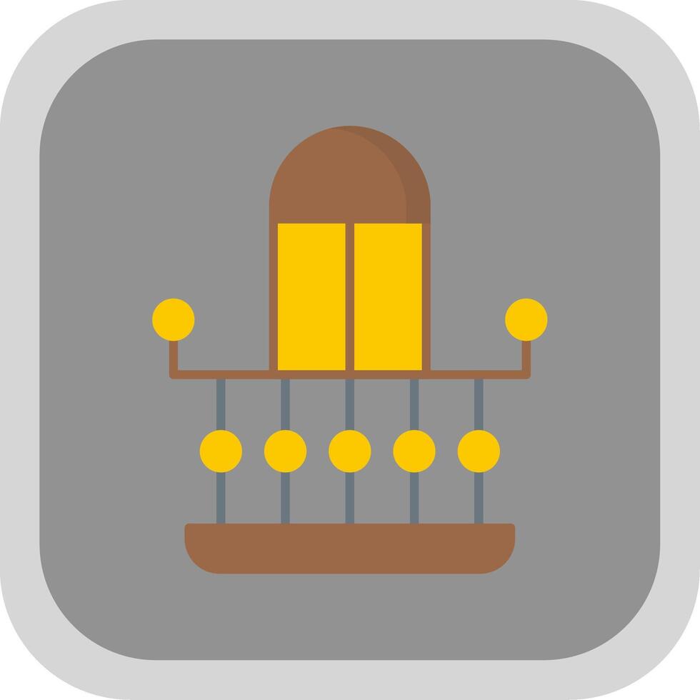 Balcony Flat Round Corner Icon vector