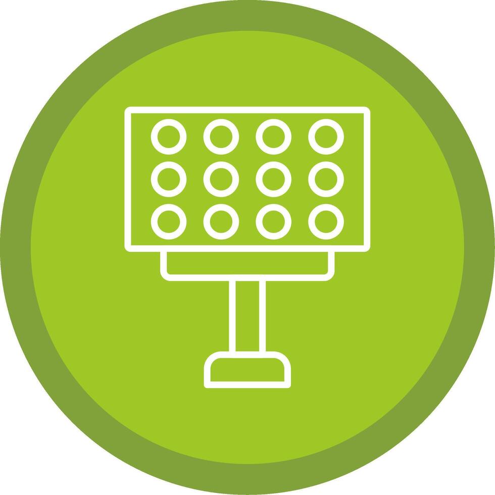 Stadium Lights Line Multi Circle Icon vector