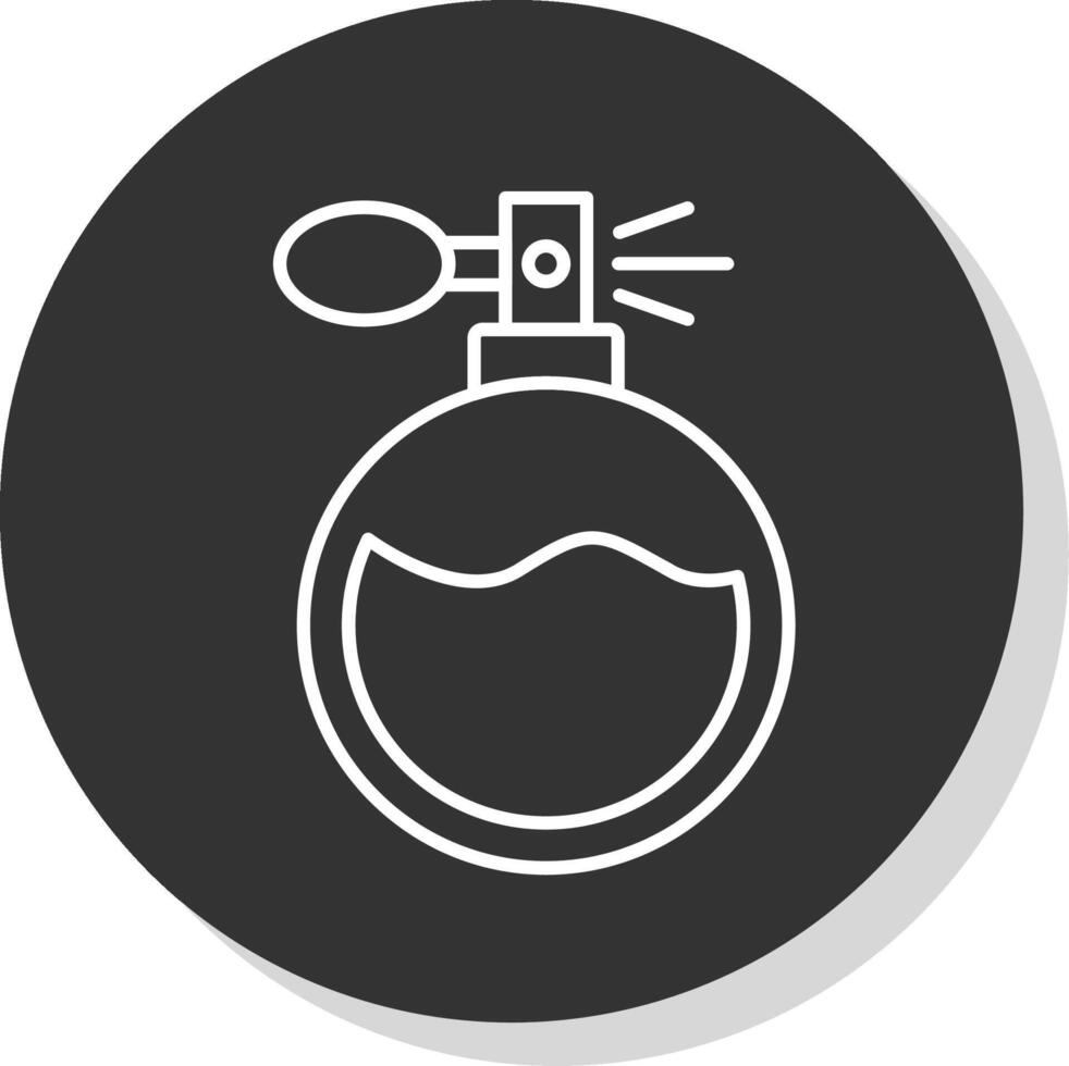 Perfume Line Grey Circle Icon vector