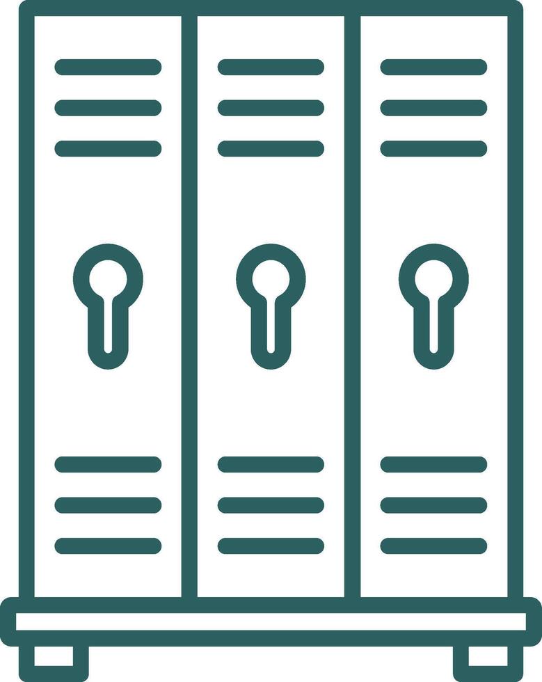 Lockers Line Gradient Round Corner Icon vector