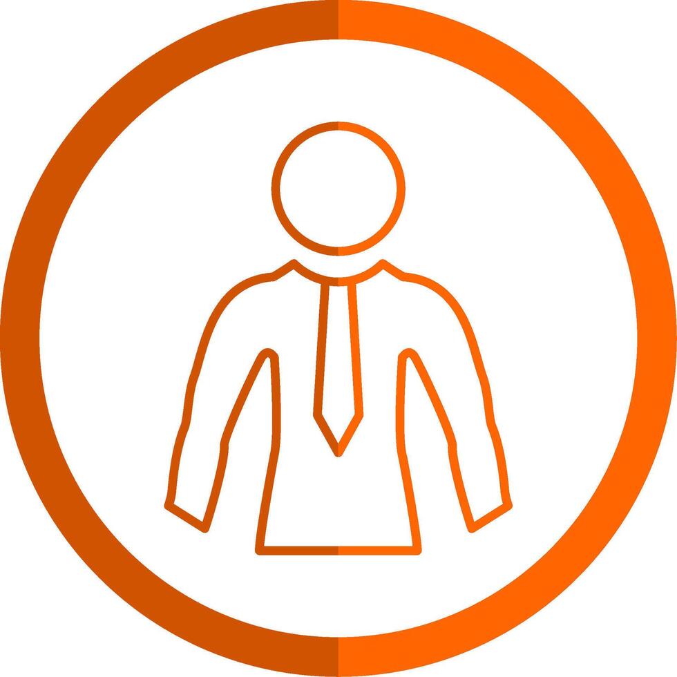 Businessman Line Orange Circle Icon vector