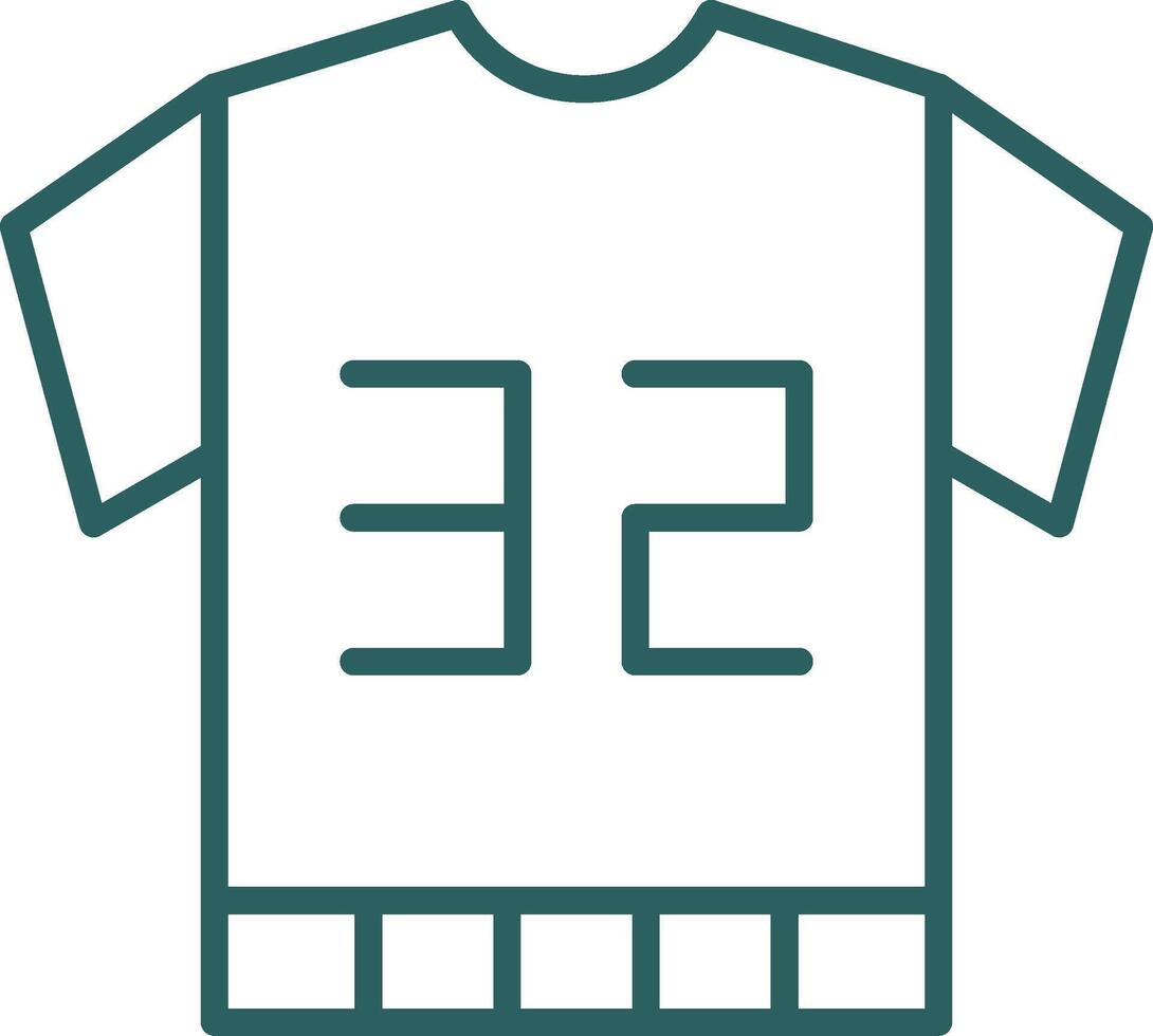 Football Jersey Line Gradient Round Corner Icon vector