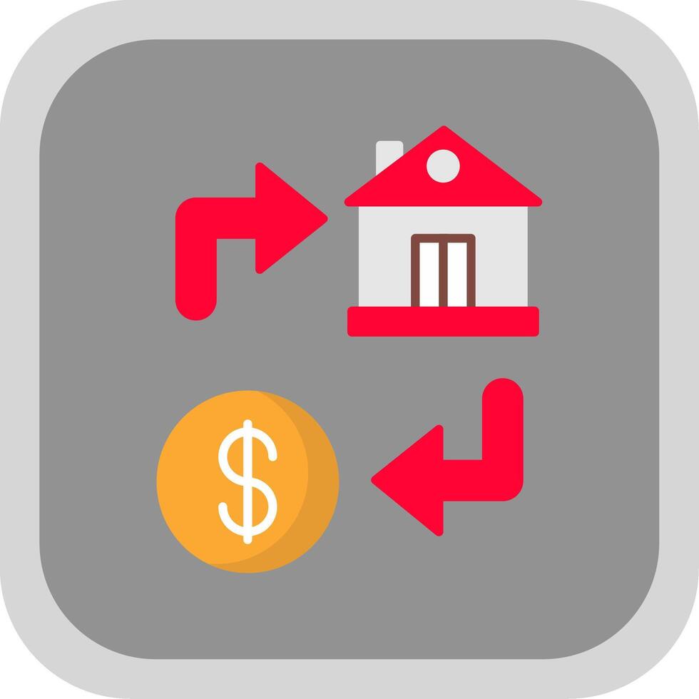 Property Exchange Flat Round Corner Icon vector
