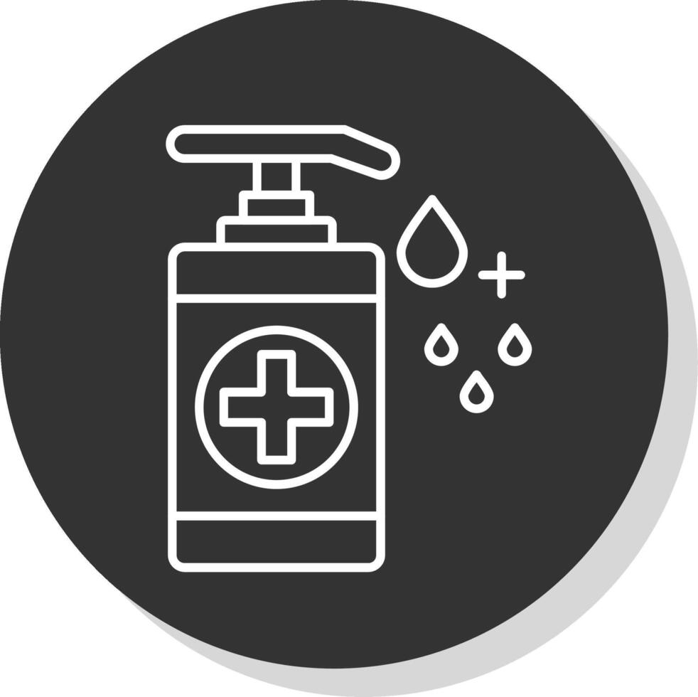 Hand Sanitizer Line Grey Circle Icon vector
