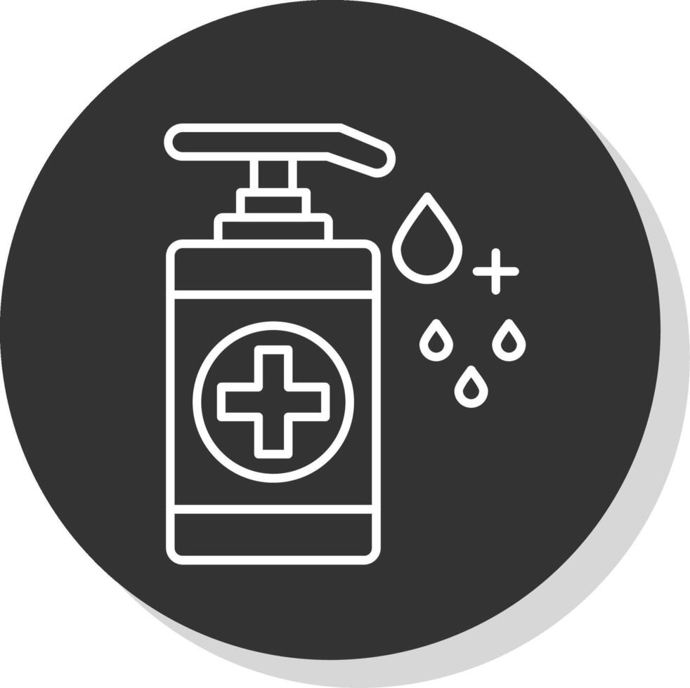 Hand Sanitizer Line Grey Circle Icon vector