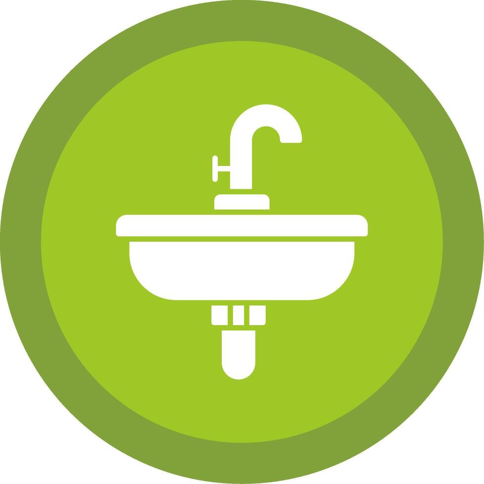 Sink Glyph Multi Circle Icon vector