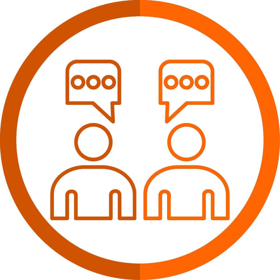 Talking Line Orange Circle Icon vector