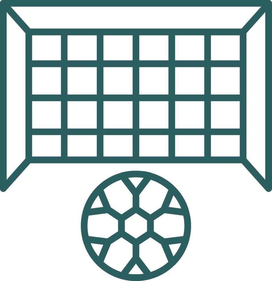 Goal Post Line Gradient Round Corner Icon vector
