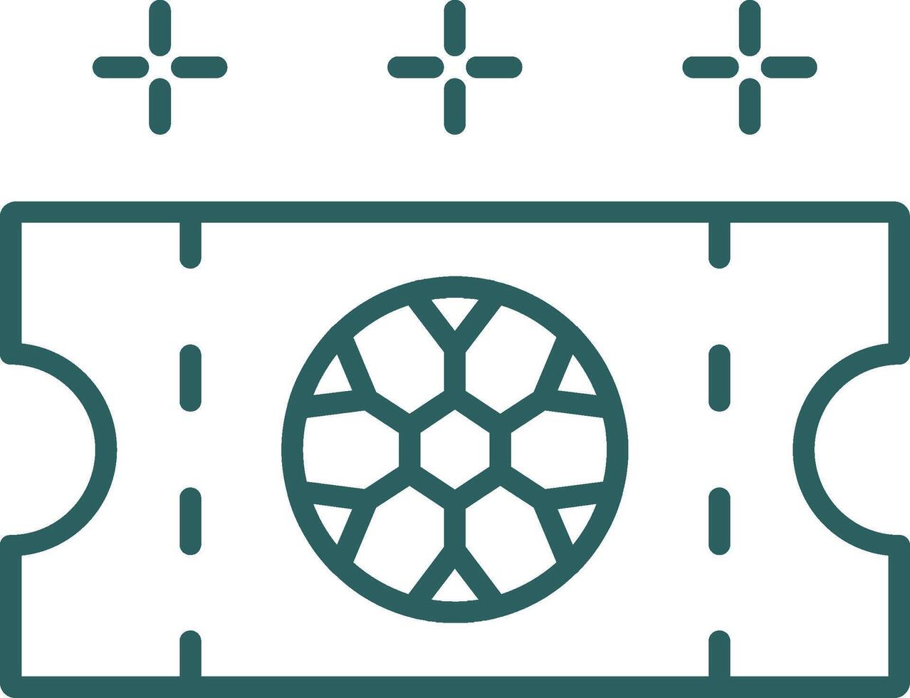 Football Ticket Line Gradient Round Corner Icon vector