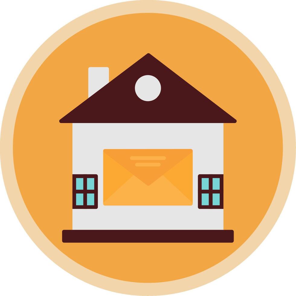 House Mail Flat Multi Circle Icon vector