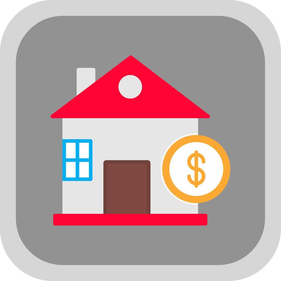 Home Loan Flat Round Corner Icon vector