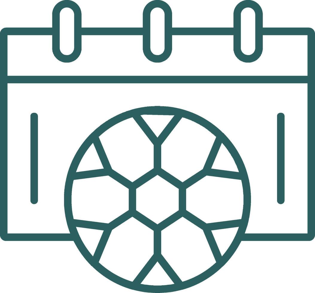 Football Schedule Line Gradient Round Corner Icon vector