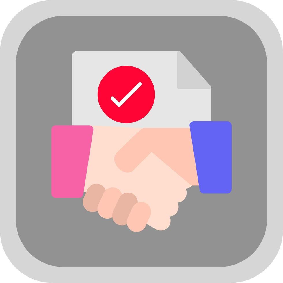 Agreement Flat Round Corner Icon vector