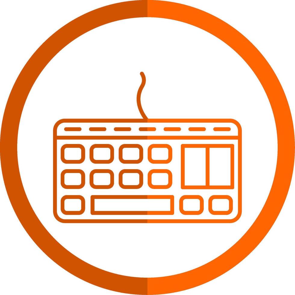 keyboard Line Orange Circle Icon vector