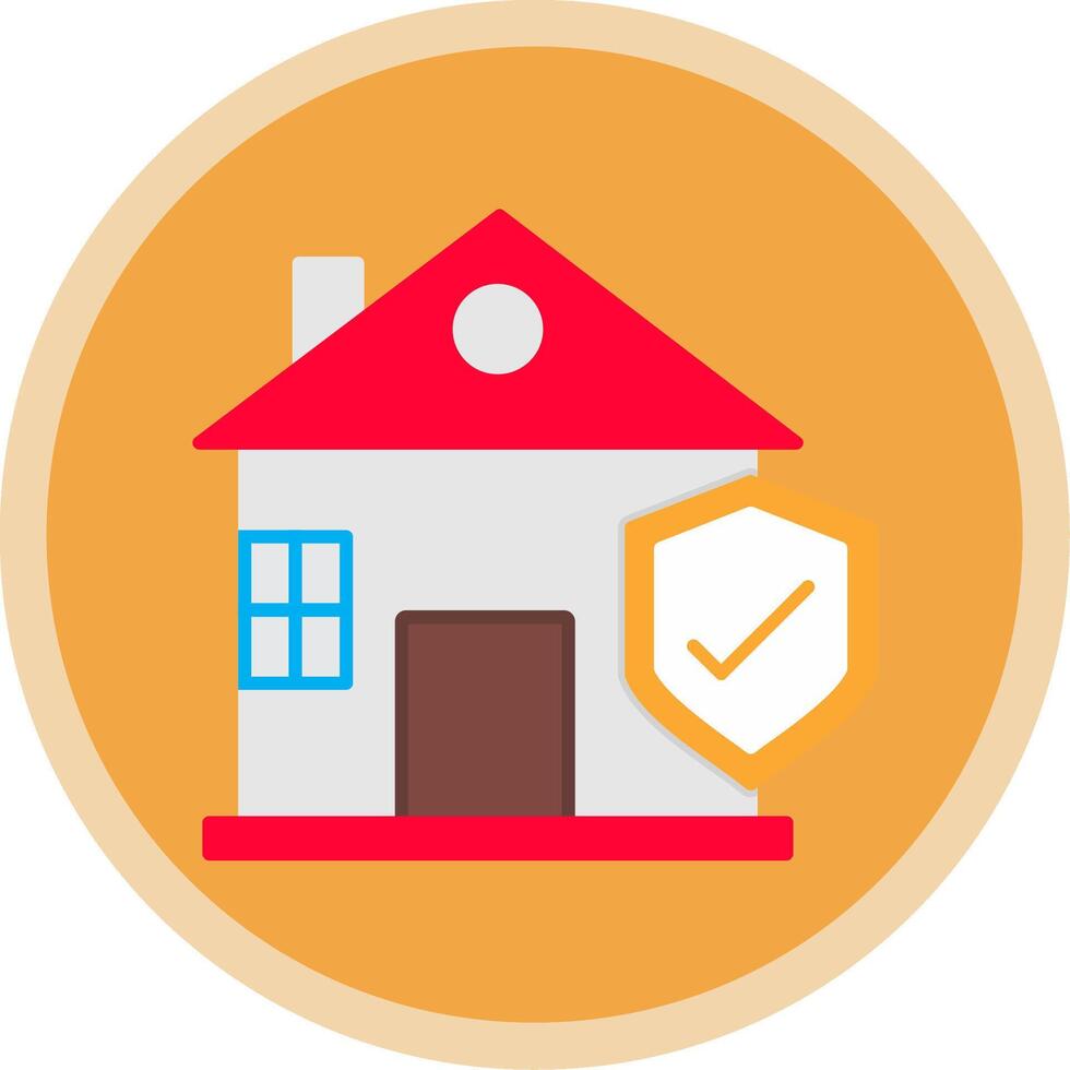 Home Insurance Flat Multi Circle Icon vector