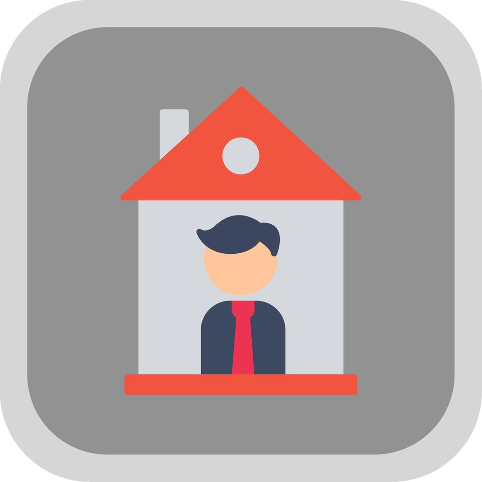 Seller Flat Round Corner Icon vector