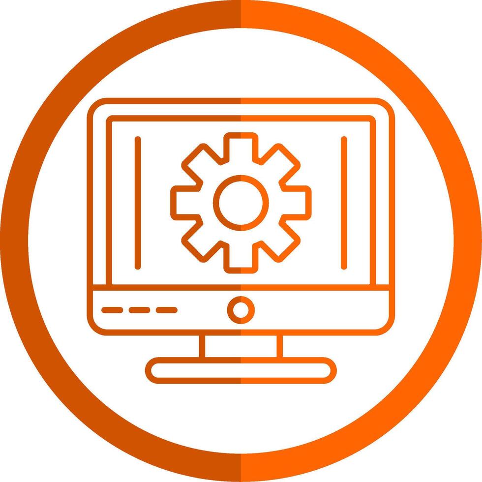 Tool Line Orange Circle Icon vector