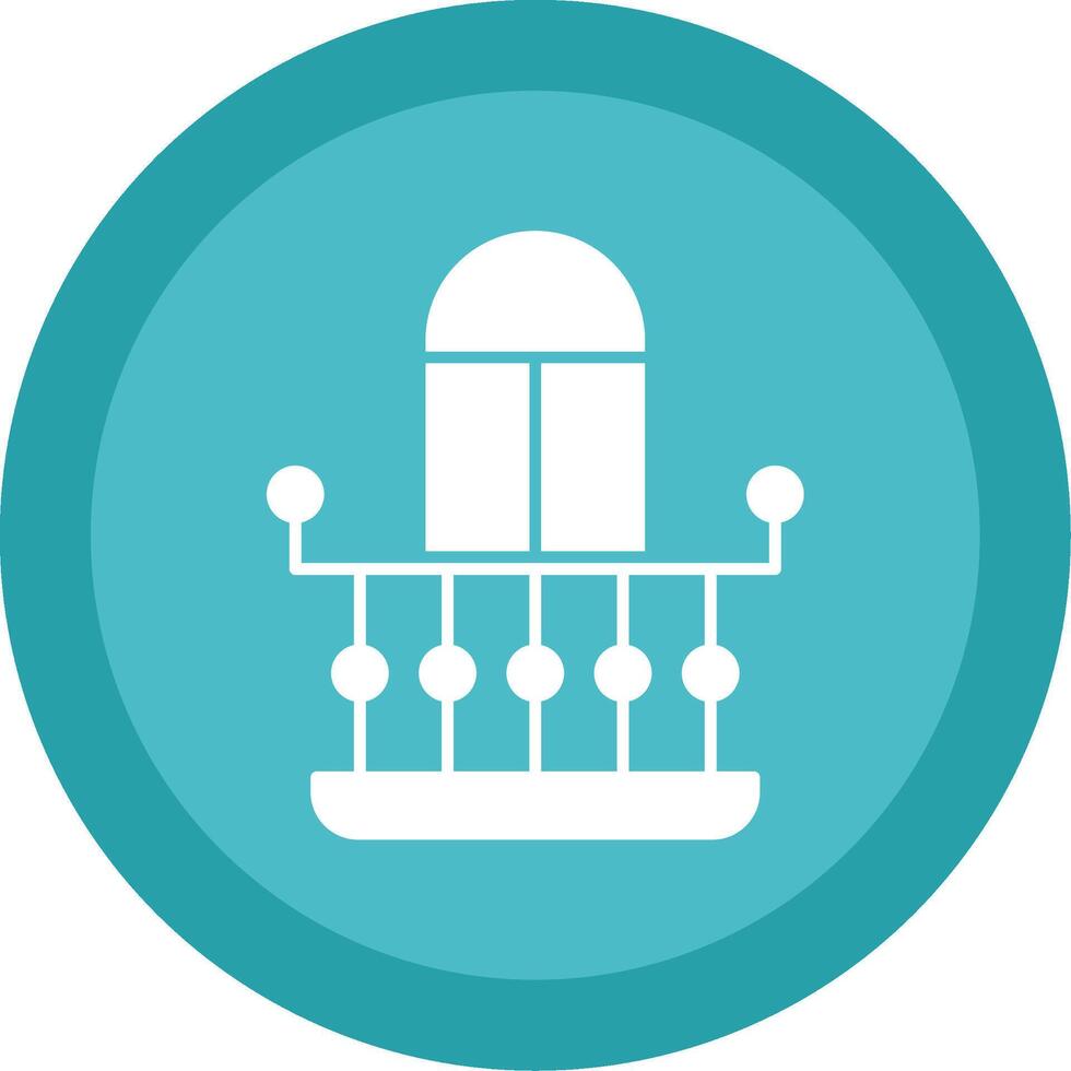 Balcony Glyph Multi Circle Icon vector