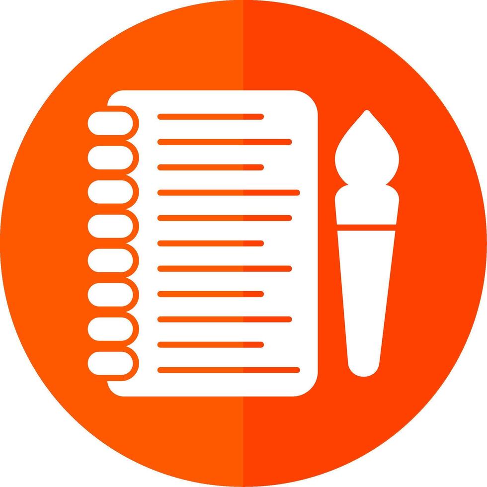 Sketchbook Glyph Red Circle Icon vector