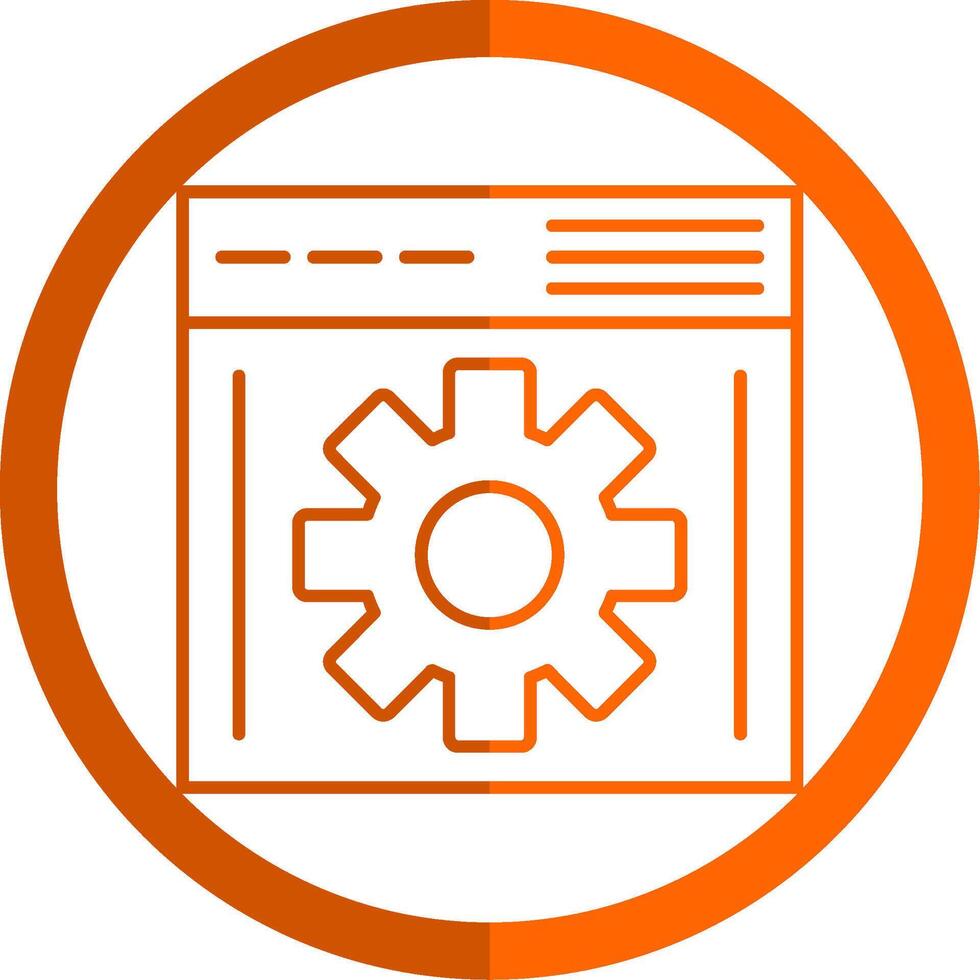 Browsing Line Orange Circle Icon vector