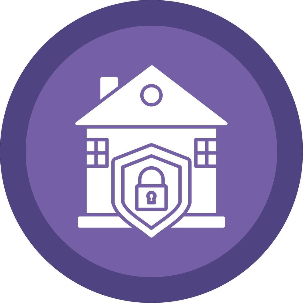 House Protection Glyph Multi Circle Icon vector