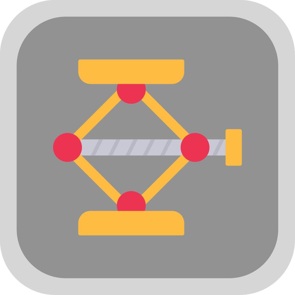 Screw Jack Flat Round Corner Icon vector